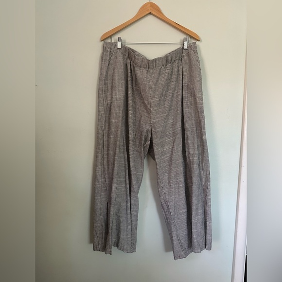 Striped linen wideleg pants - Picture 3 of 6